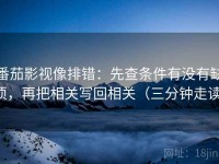番茄影视像排错：先查条件有没有缺项，再把相关写回相关（三分钟走读）