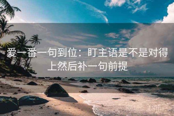 爱一番一句到位：盯主语是不是对得上然后补一句前提