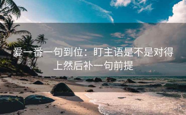 爱一番一句到位：盯主语是不是对得上然后补一句前提