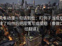 风车动漫一句话到位：盯例子当成规律了吗然后把段落写成提纲（像做口径翻译）