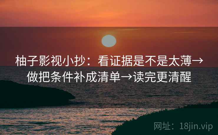 柚子影视小抄：看证据是不是太薄→做把条件补成清单→读完更清醒