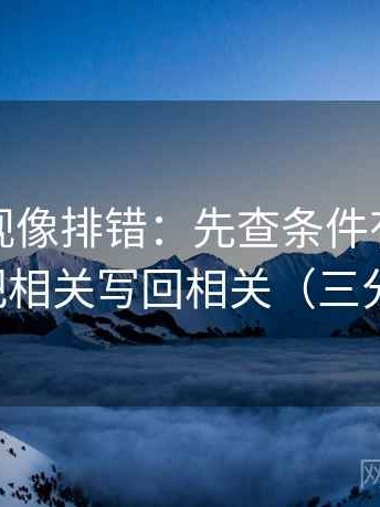 番茄影视像排错：先查条件有没有缺项，再把相关写回相关（三分钟走读）